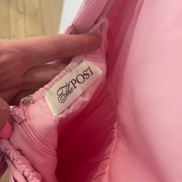 Pink Tiered Strapless Maxi Dress - Picture 4 of 4